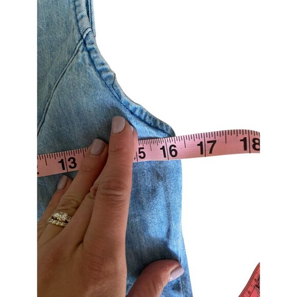 Vintage Vest Dress Denim Jean Button Down Slim-Fit Size - Picture 6 of 7